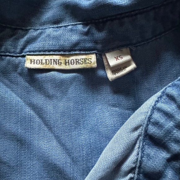 Anthropologie Holding Horses Dip-Dye Chambray Tunic Dress - Picture 9 of 9